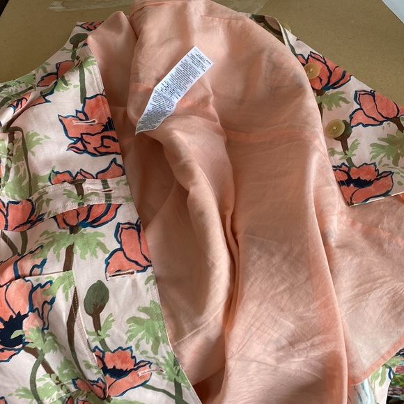 Tory Burch Pink Print Dress. Sleeveless with Button Front. Size 10 - Picture 7 of 9